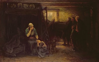 Trauer (Aus der Dunkelheit ins Licht), ca. 1871 von Jozef Israëls